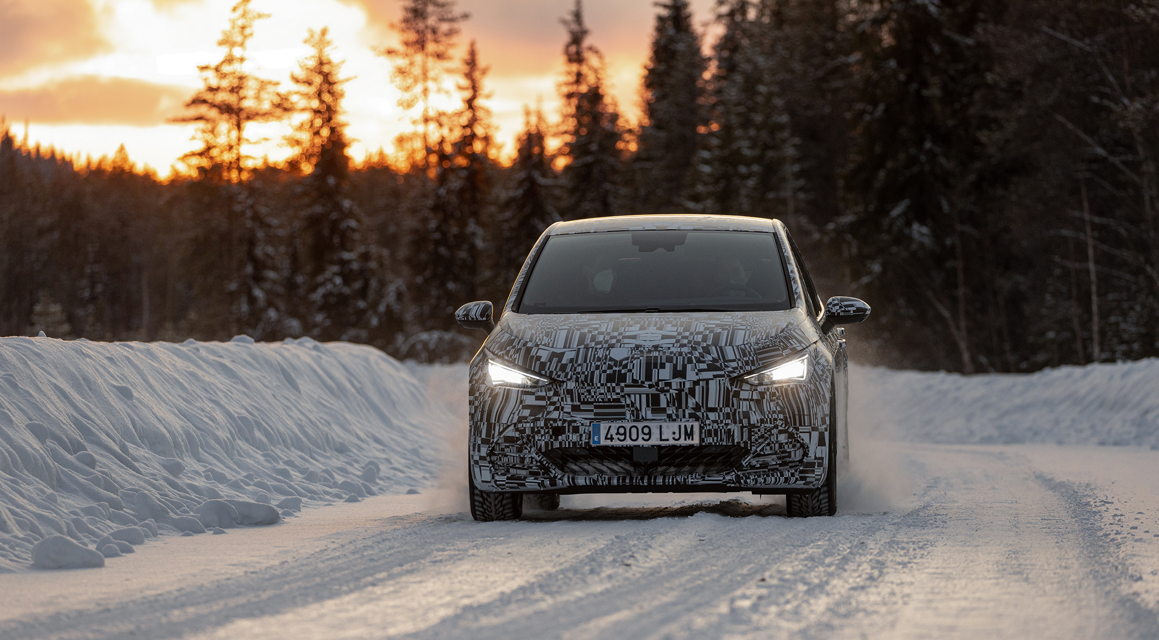 CUPRA Born electric winter testing.